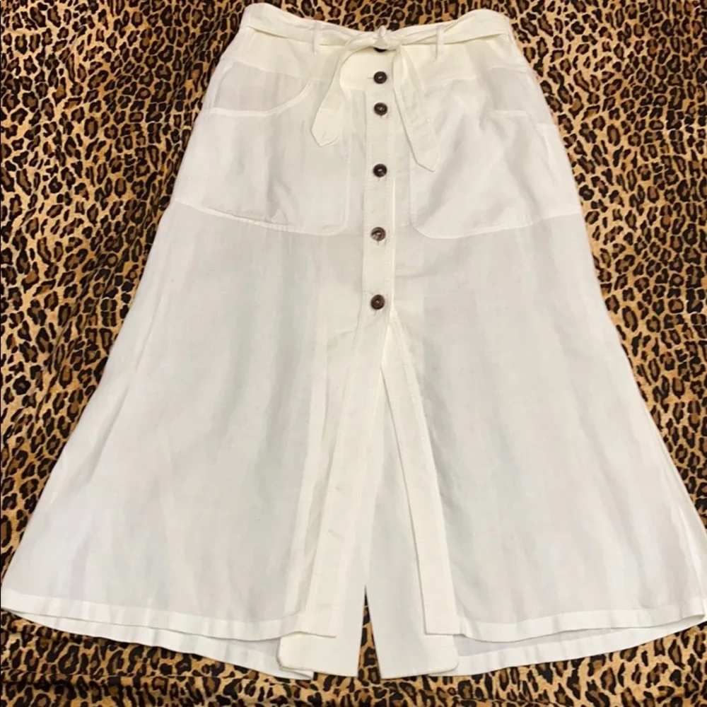 STRENESSE ICONIC IVORY LINEN MAXI SKIRT NWOT 8 - Picture 4 of 8